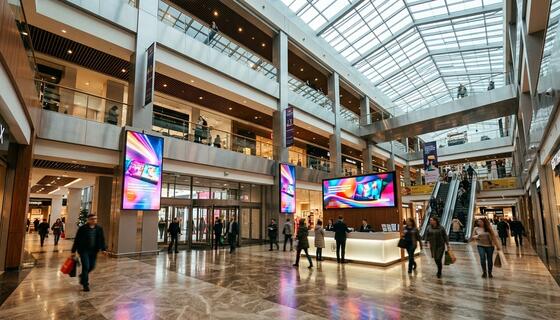 Коммерческие экраны BTLScreen в интерьере разных сфер бизнеса
