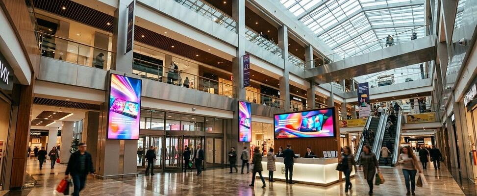 Коммерческие экраны BTLScreen в интерьере разных сфер бизнеса