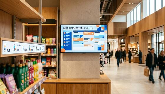 Тренды digital signage 2026 в России — обзор главных сдвигов на рынке коммерческих дисплеев