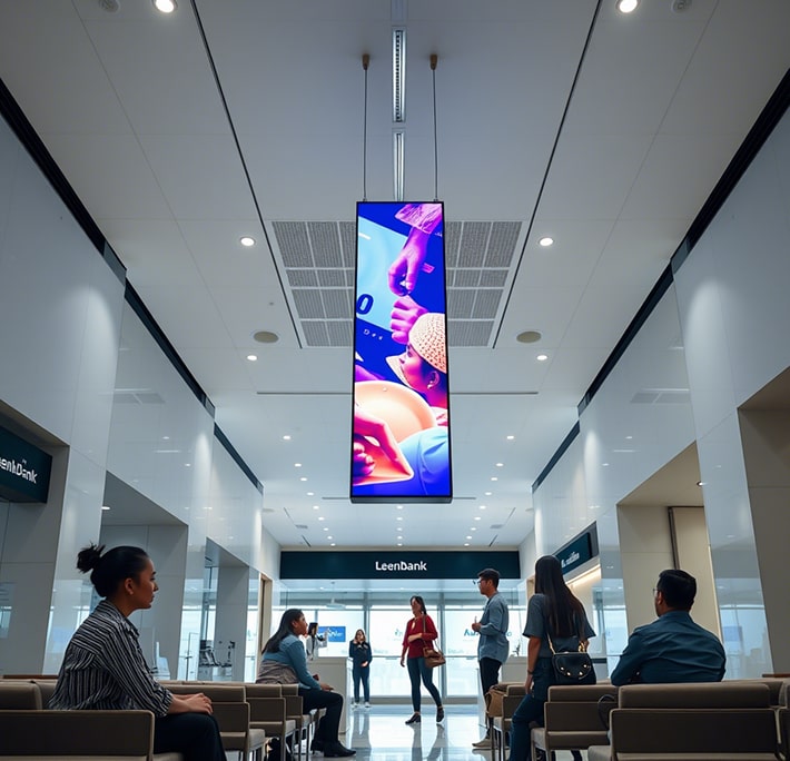 подвесной дисплей в банк