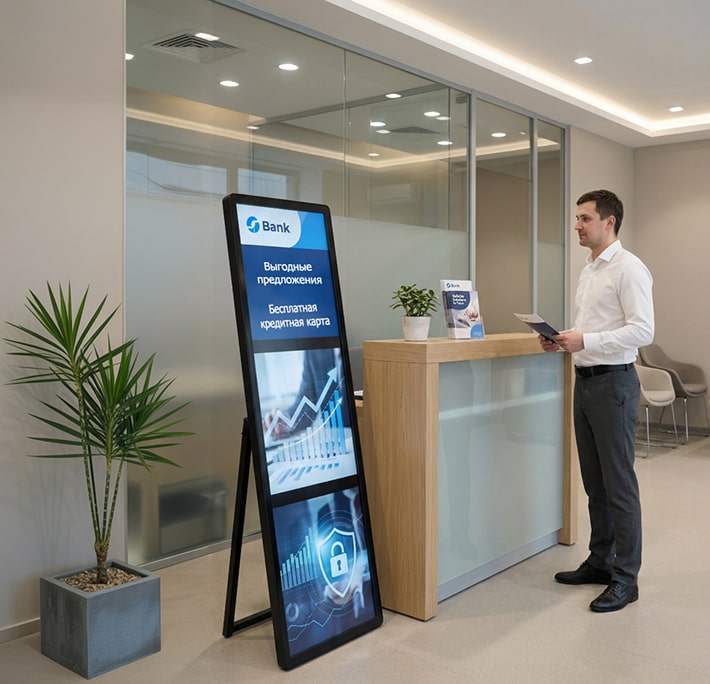 настольный дисплей в банк