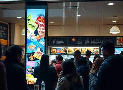 рекламный экран в общепит