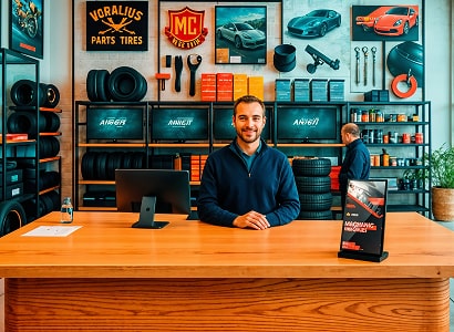 настольный экран в автомастерской