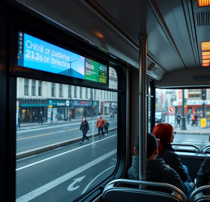 навигационный экран в транспорте